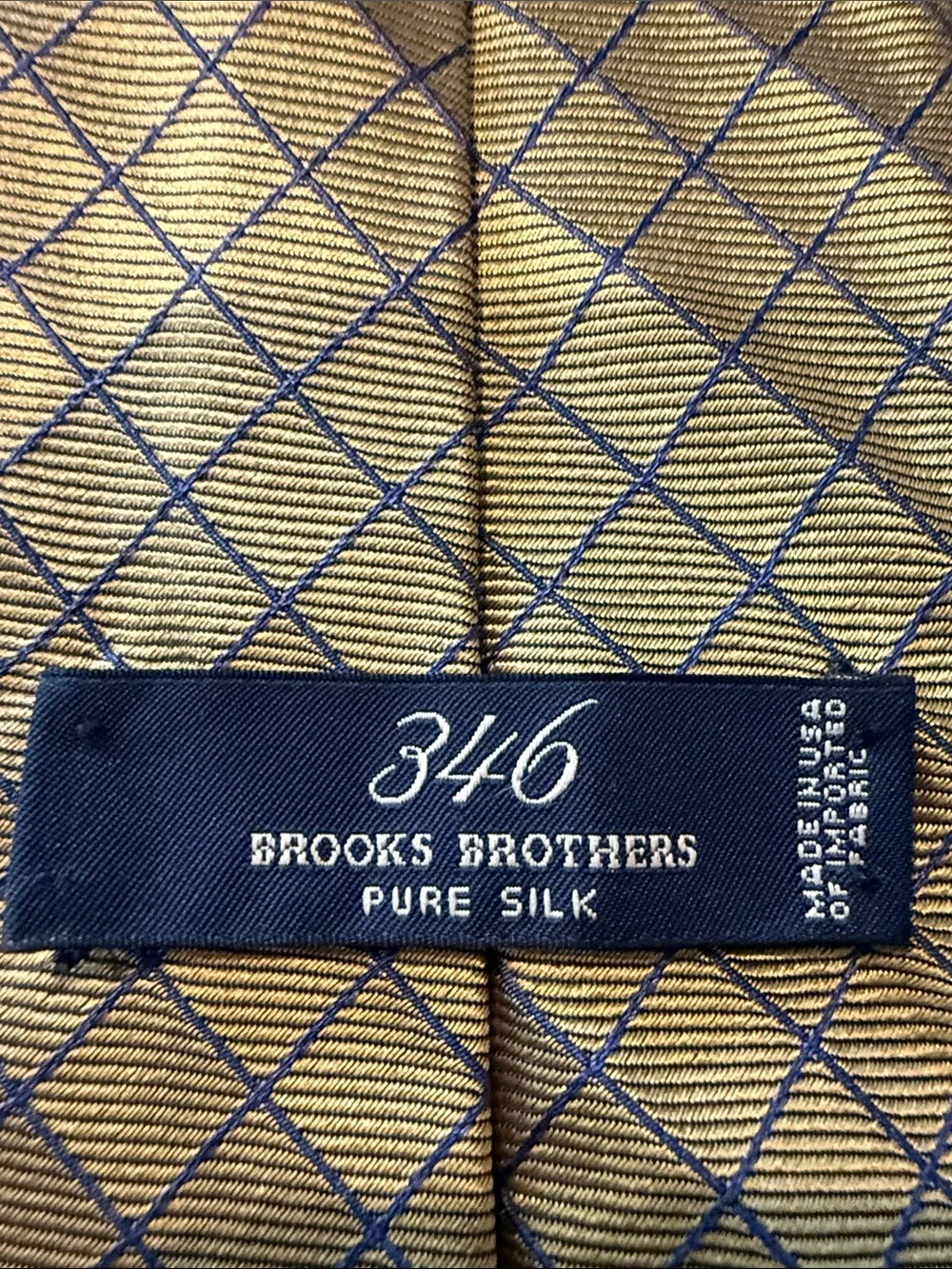 Brooks Brothers 346 Gold/Blue 100% Silk Men’s Tie